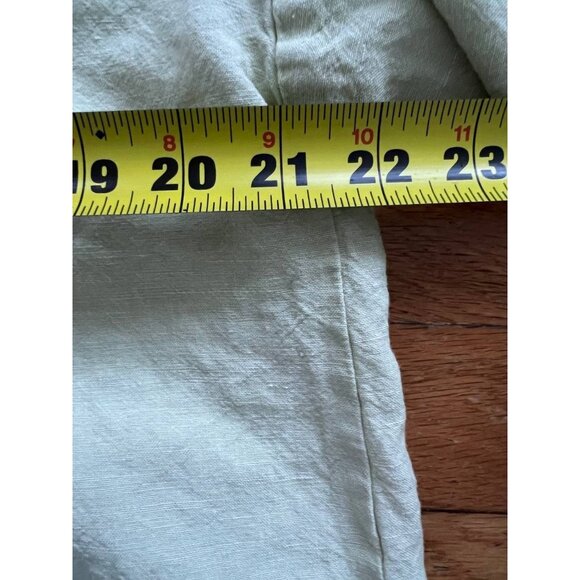 Eileen Fisher linen button down USA made top yellow shirt Medium A001469 - Picture 10 of 10